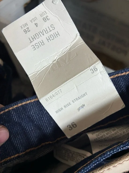 Zara NWT Z1975 pressed creased belted jeans 6164/077 - Picture 11 of 13